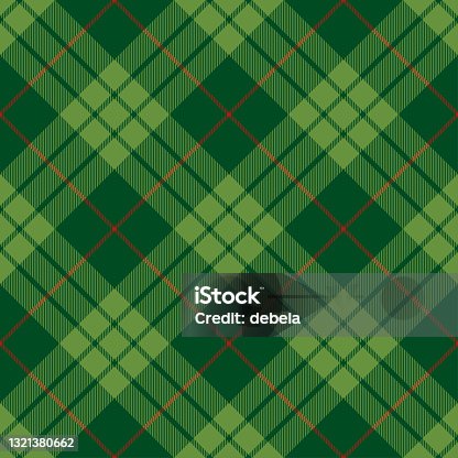 istock Green And Red Argyle Scottish Tartan Plaid Textile Pattern 1321380662
