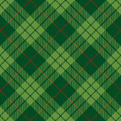 Green and red argyle Scottish tartan plaid, seamless diagonal textile pattern background.