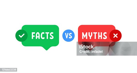 istock green and red bubbles with myths vs facts 1316663238