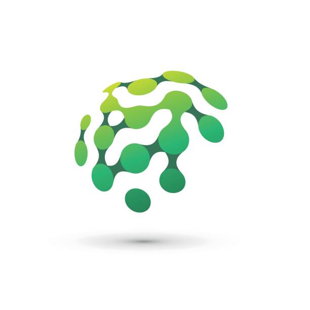 green brain logo illustration vector art illustration