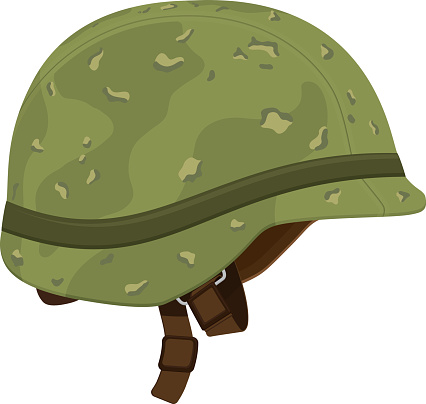 Green Camouflage Military Helmet