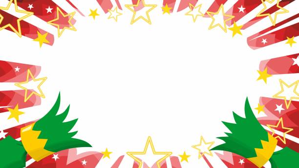 Green Christmas Cracker Pulled Apart Over Red Starburst Background vector art illustration