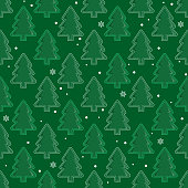 istock Green Christmas seamless pattern with trees 1349386458
