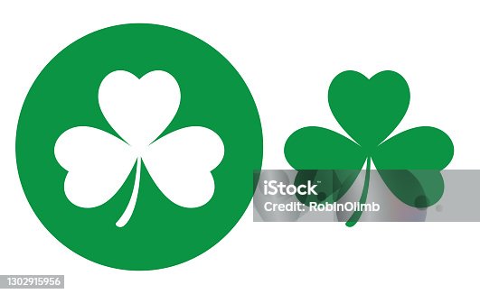 istock Green Circle Clover Leaf Icons 1302915956
