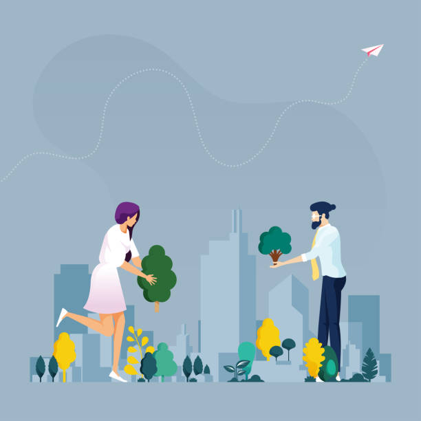 ilustrações, clipart, desenhos animados e ícones de cidade verde. conceito da ecologia - sustentabilidade empresa