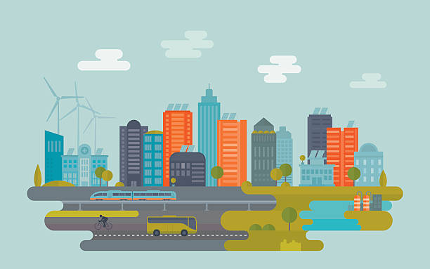Green City vector art illustration