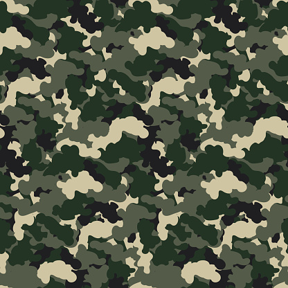 Green Color Abstract Camouflage Seamless Pattern Vector Green Color Abstract Camouflage Seamless Pattern Vector