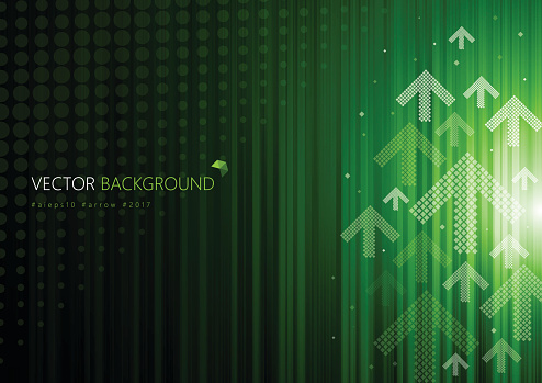 Green color background with fading white direction arrow pattern