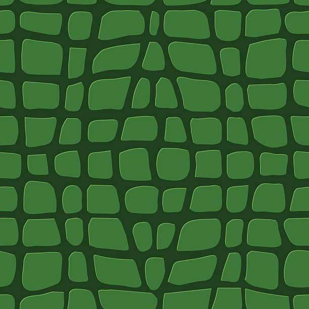 Green Crocodile Skin Seamless Pattern vector art illustration