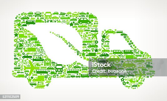 istock Green Eco Truck On Transportation royalty free vector art Pattern 531102509