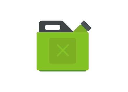 Green fuel can simple flat icon