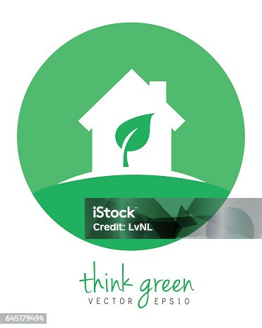 istock Green home with leaf 645179494