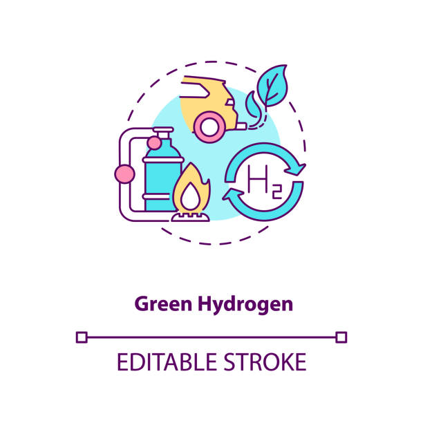 bildbanksillustrationer, clip art samt tecknat material och ikoner med ikon för grönt vätekoncept - green hydrogen