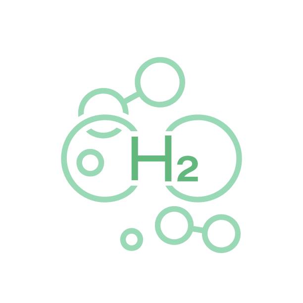 bildbanksillustrationer, clip art samt tecknat material och ikoner med green hydrogen molecule sign. editable vector illustration - green hydrogen