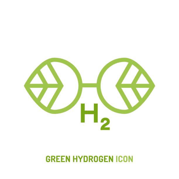 bildbanksillustrationer, clip art samt tecknat material och ikoner med green hydrogen production sign. editable vector illustration - green hydrogen