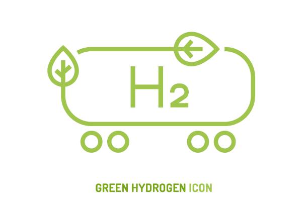 bildbanksillustrationer, clip art samt tecknat material och ikoner med green hydrogen production symbol. editable vector illustration - green hydrogen