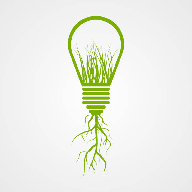 Green lamp ecology concept. vector art illustration