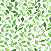 istock Green Leaves classic foliage pattern 1095388662