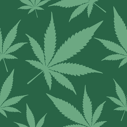 Green Marijuana Seamless Pattern