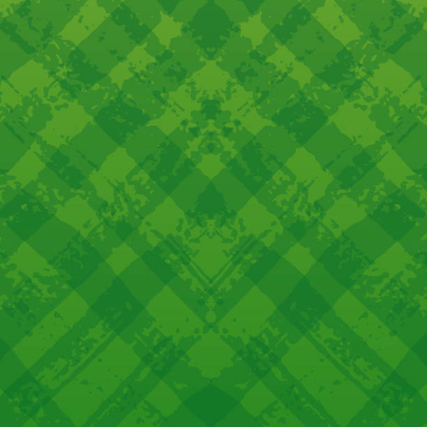 Green Plaid pattern with hand drawn brush strokes. Saint Patrick's Day pattern Green Plaid pattern with hand drawn brush strokes. Saint Patrick's Day pattern. Checkered gingham fabric pattern, scottish ornament. Vector illustration EPS 10 file. march month stock illustrations