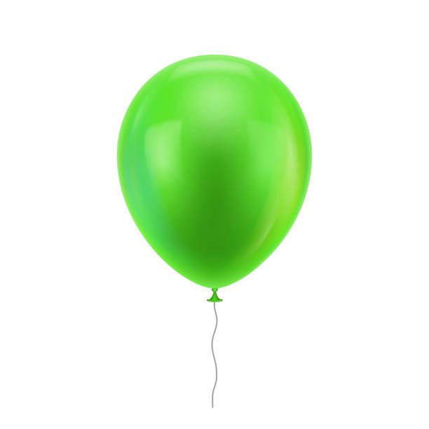 Green realistic balloon Green realistic balloon. Green inflatable ball realistic isolated white background. Balloon in the form of a vector illustration balloon clipart stock illustrations