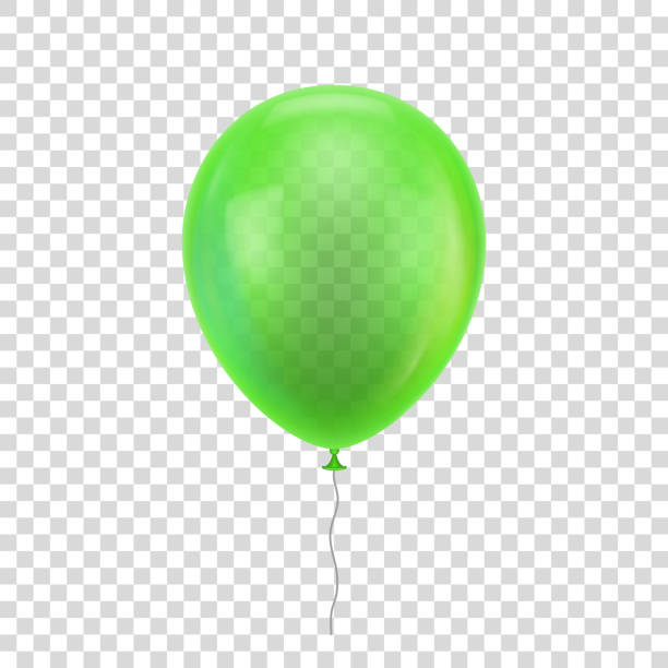 Green realistic balloon. Green realistic balloon. Green ball isolated on a transparent background for designers and illustrators. Balloon as a vector illustration balloon clipart stock illustrations