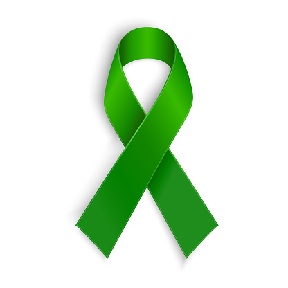 Green ribbon. Scoliosis, Mental health and other awareness symbol.