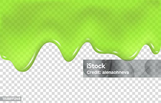 istock Green slime drip isolated on transparent background. 1158891348