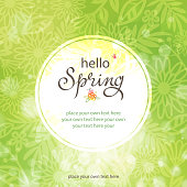 spring floral pattern with circle shape tint color message board.