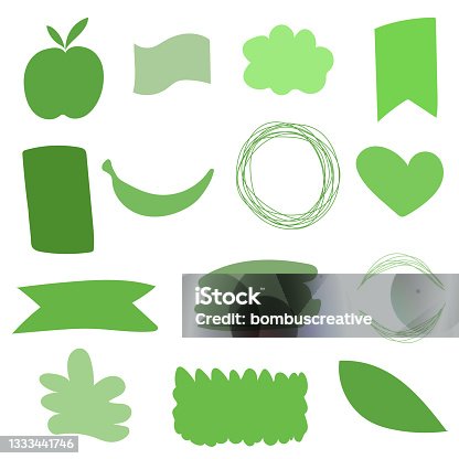 istock Green Stickers Design 1333441746