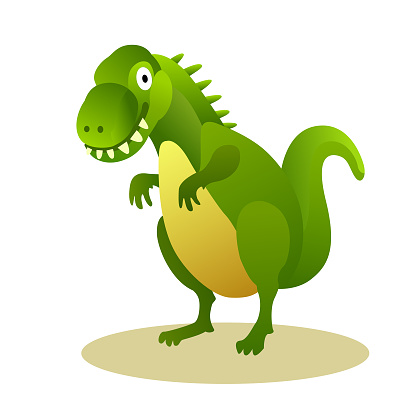 Green T-Rex Dinosaur Vector Illustration