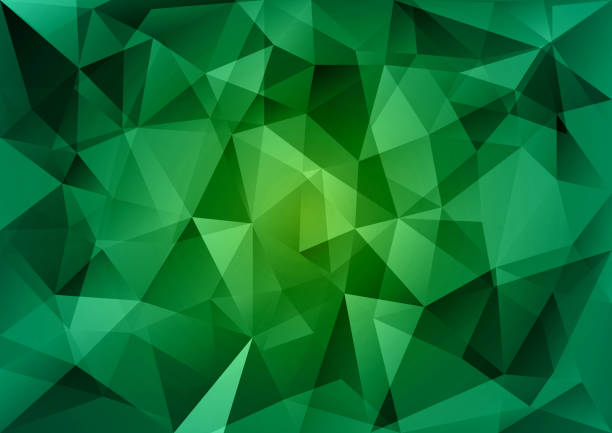 Green Triangles Triangles background. Green vector abstract pattern. kaleidoscope stock illustrations