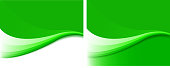 design of vector bright green wave shape.This file has been used illustrator cs3 EPS10 version feature of multiply.