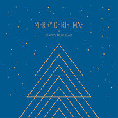 Greeting Card, Christmas Tree, Geometric,