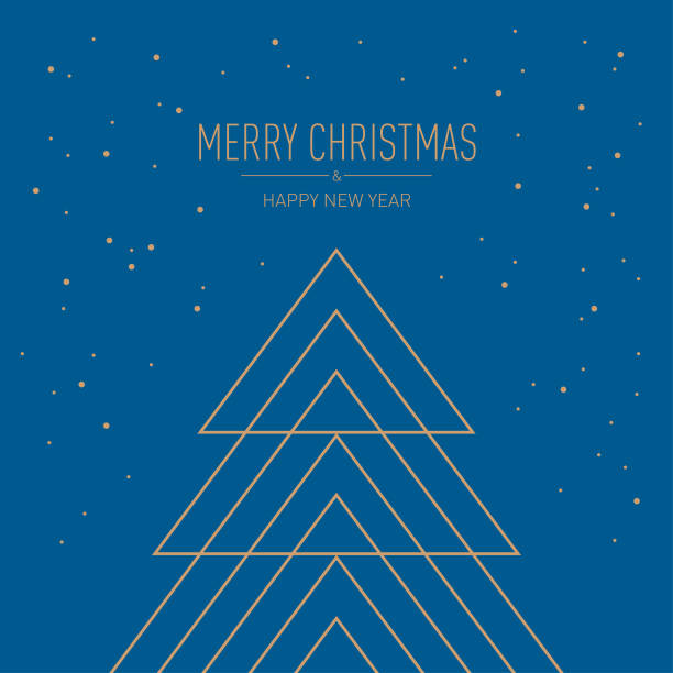 Greeting Card - Christmas Tree - Geometric Illustration Series Greeting Card, Christmas Tree, Geometric, christmas tree outline stock illustrations