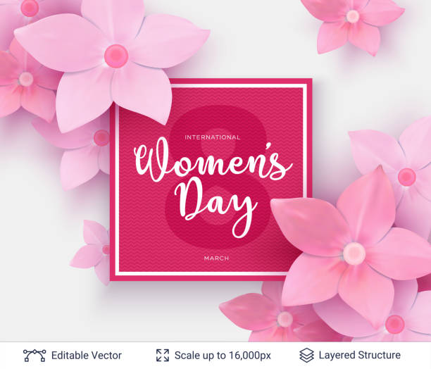 illustrations, cliparts, dessins animés et icônes de carte de voeux pour la journée internationale des femmes. - international womens day