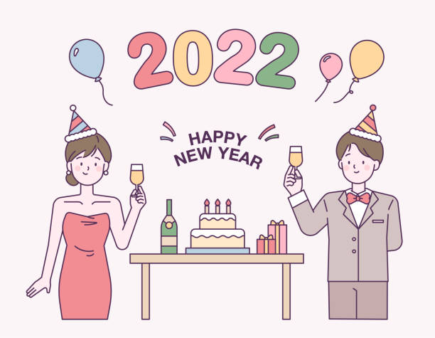 2020 Greeting card vector art illustration