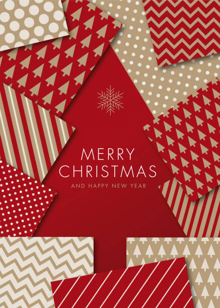 Greeting card with geometric Christmas Tree - Invitation. Greeting card with geometric Christmas Tree - Invitation. Stock illustration christmas paper illustrations stock illustrations