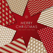 Greeting card with geometric Christmas Tree - Invitation. Stock illustration