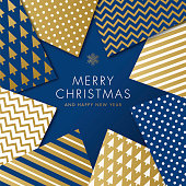 Greeting card with geometric Christmas Tree - Invitation. Stock illustration