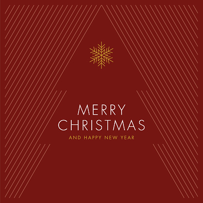 Greeting card with stylized Christmas Tree.