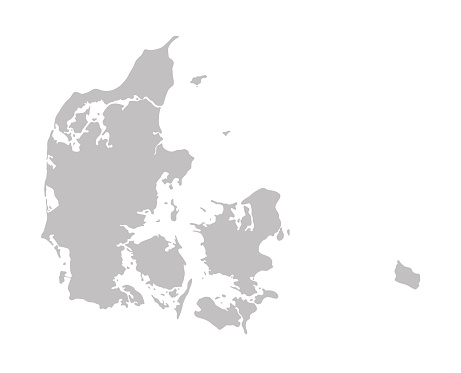 grey map of Denmark