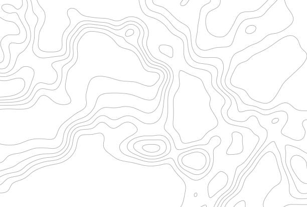 Grey outline topographic contour map abstract tech background Grey outline topographic contour map abstract tech graphic design. Geometric background. Vector illustration topography stock illustrations