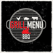 Vector illustration of a BBQ themed Grill menu template. Includes sample text design, BBQ related design elements. 