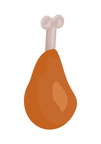Grilled Chicken Thigh Illustration in Flat Design
