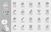 Grilling Line Icons Content Infographic