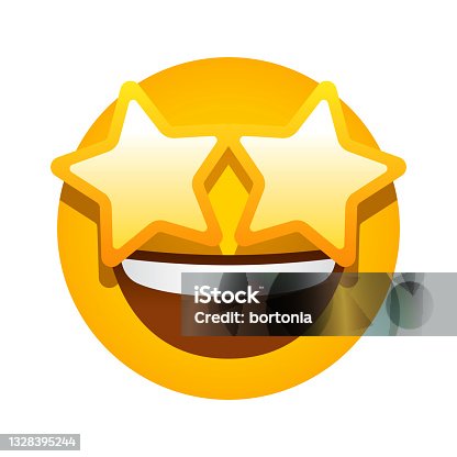 istock Grinning Face with Star Eyes Emoji Icon 1328395244