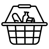 istock Grocery Shopping Line Icon, Outline Symbol Vector Illustration 1308852883