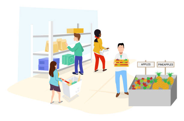 Grocery Store vector art illustration