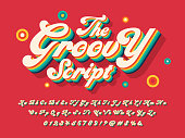 A groovy hippie style alphabet design